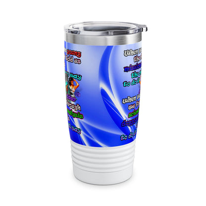 doggystyle - Ringneck Tumbler, 20oz (blue-white wave)