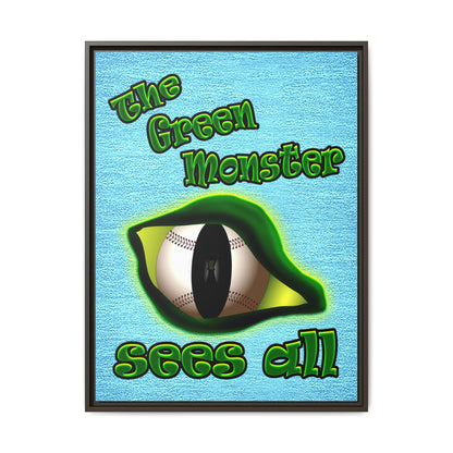 green monster - framed canvas art (faded blue)