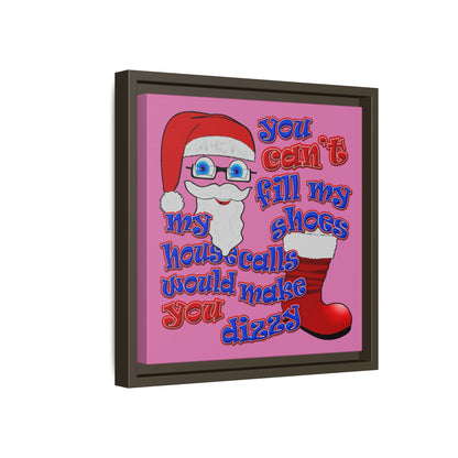 santa's shoes - framed canvas art (light pink)