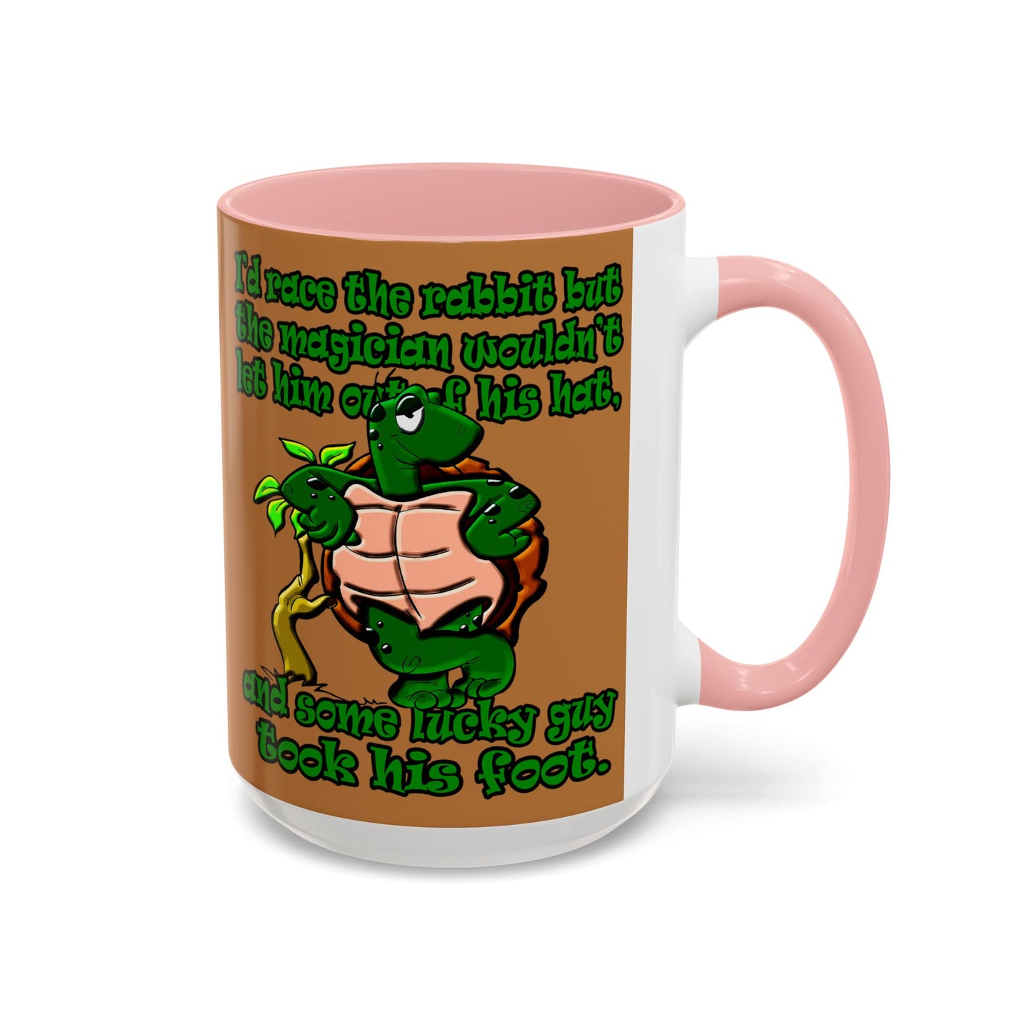 turtle race - Accent Mug (light brown)
