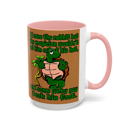 turtle race - Accent Mug (light brown)
