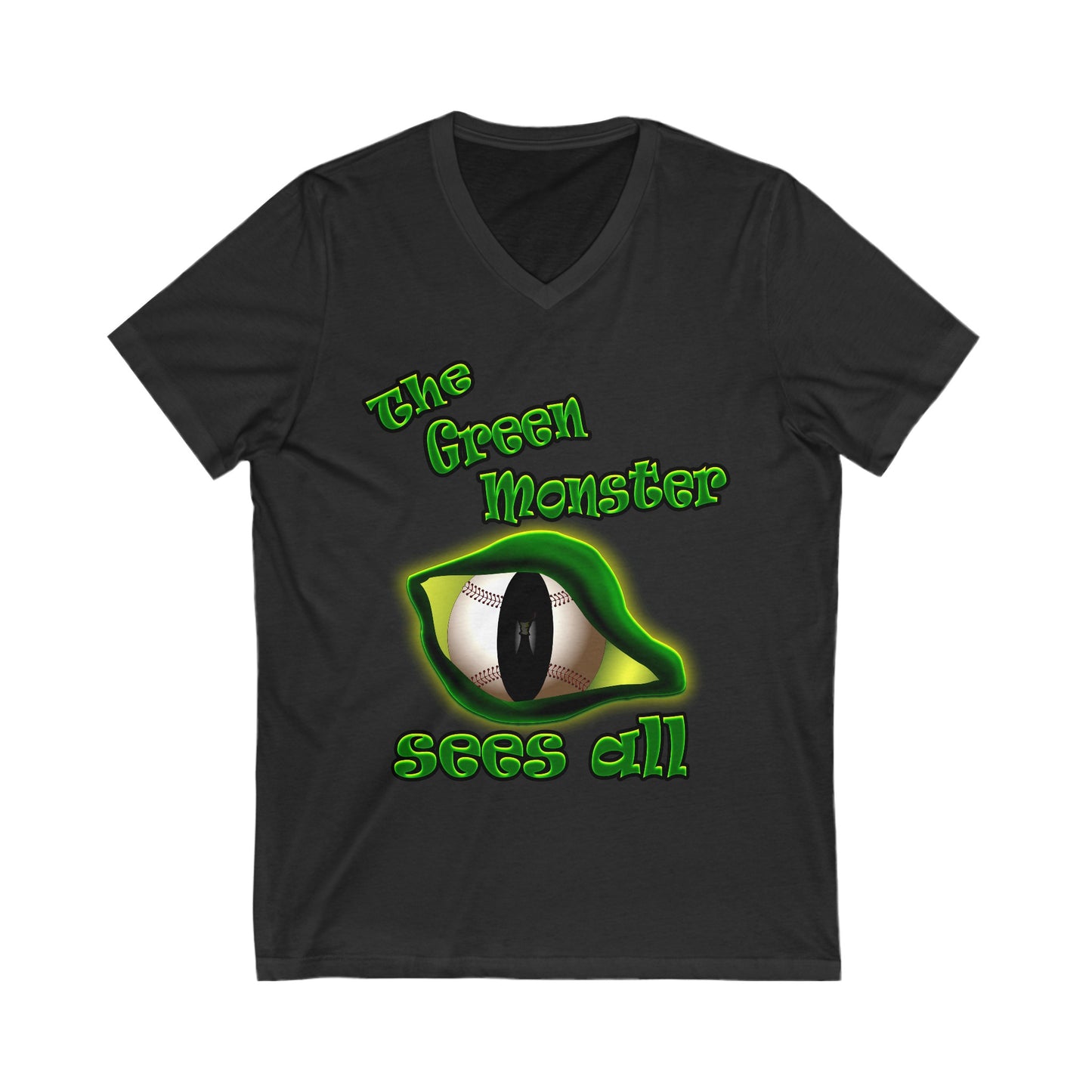 green monster - Unisex Jersey Short Sleeve V-Neck Tee