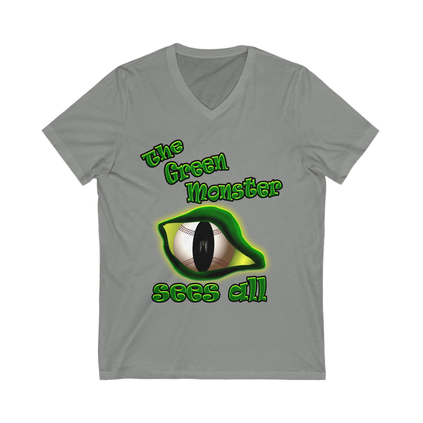 green monster - Unisex Jersey Short Sleeve V-Neck Tee