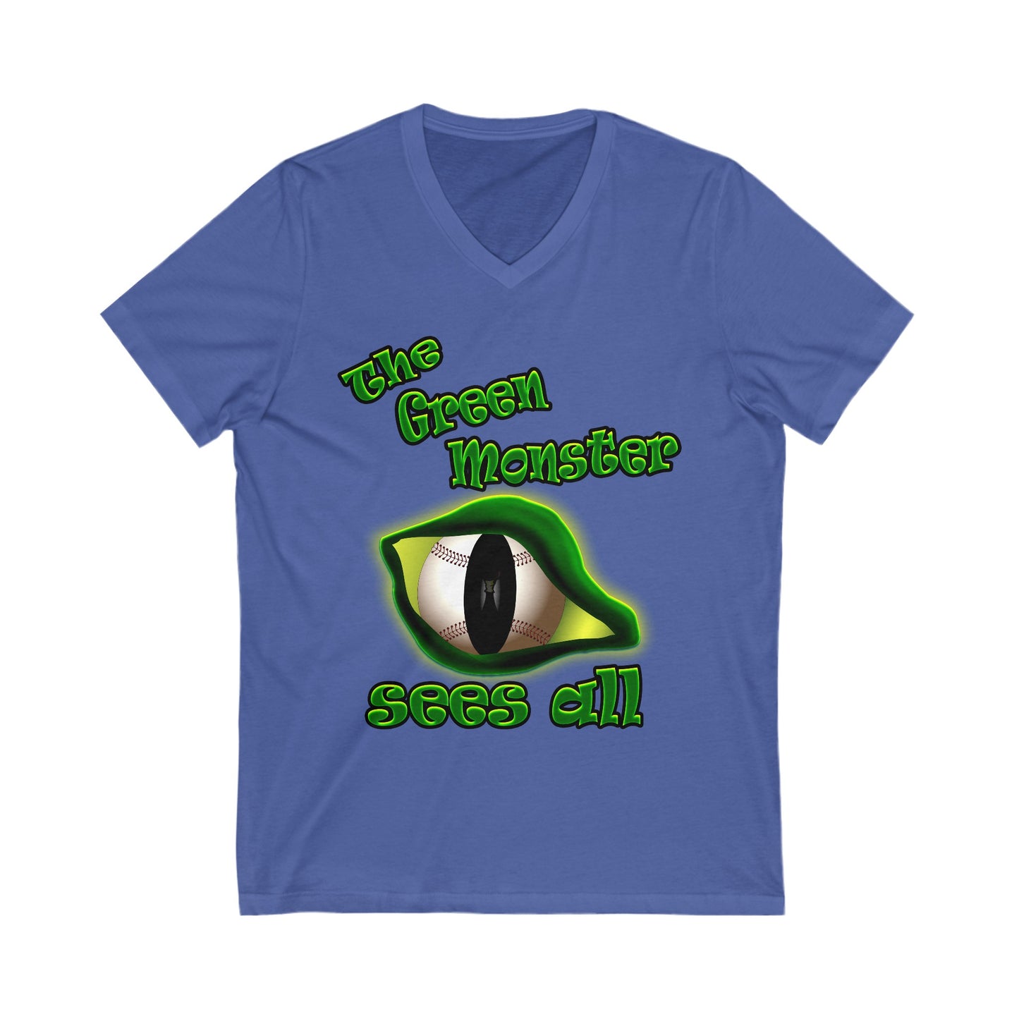 green monster - Unisex Jersey Short Sleeve V-Neck Tee