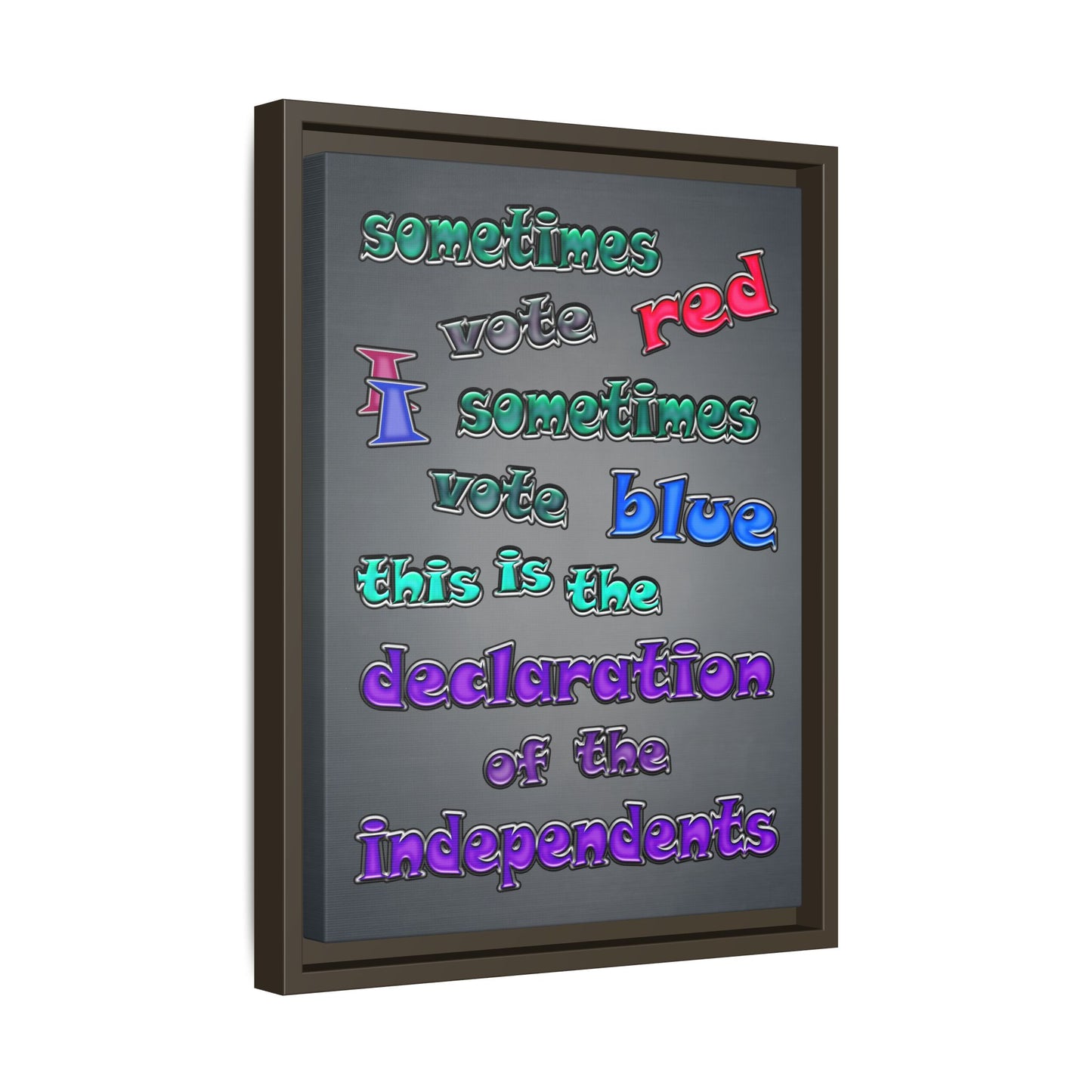 declaration of the independents - framed canvas art (grey-light grey)