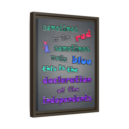 declaration of the independents - framed canvas art (grey-light grey)