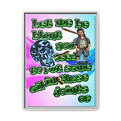 og - framed canvas art (light blue-pink wave)