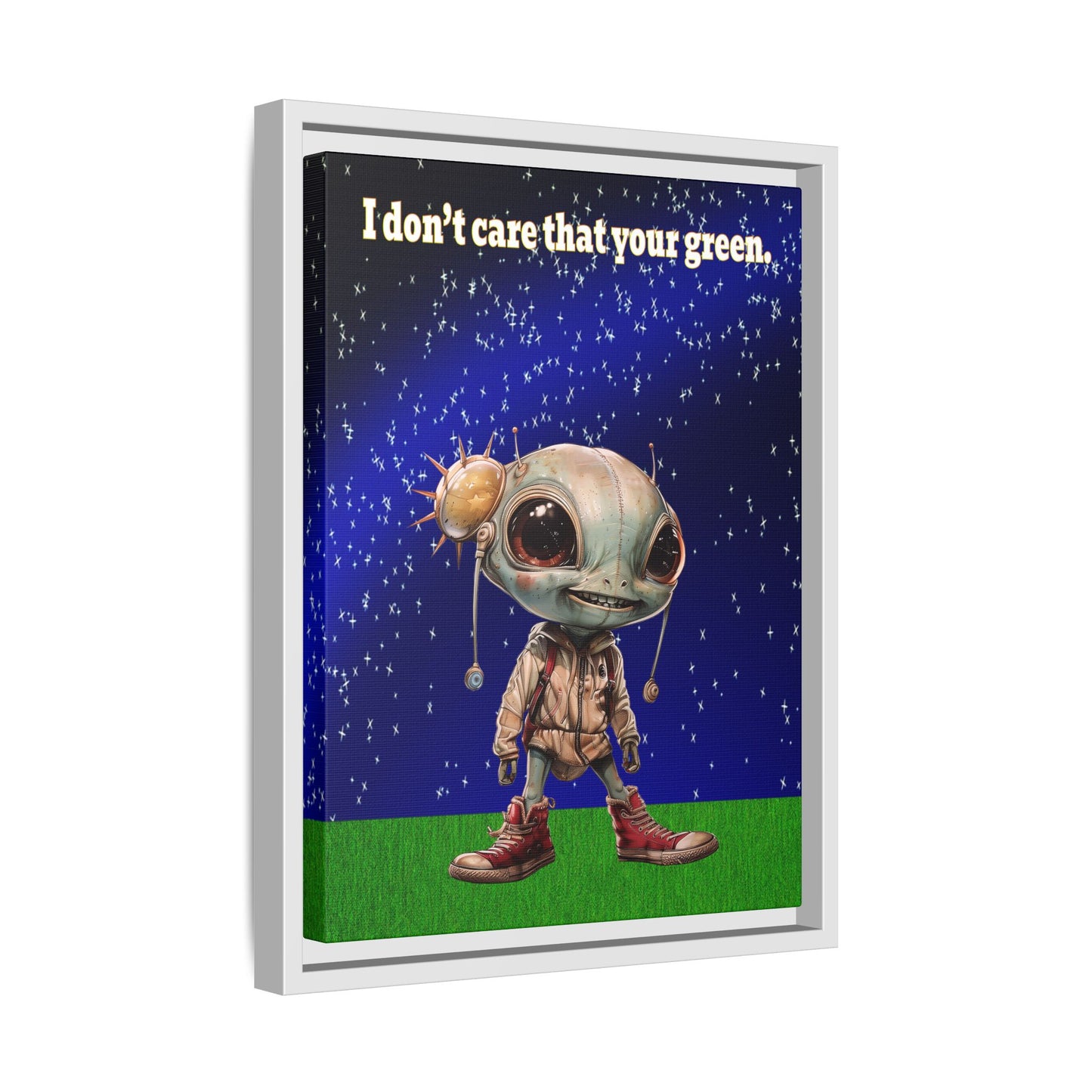 I don't care that your green - framed canvas art ('snoops' background)