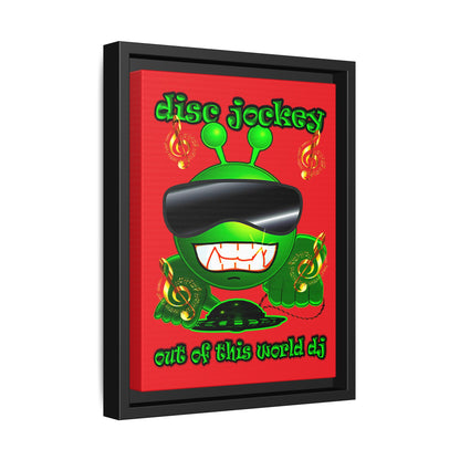 disc jockey - framed canvas art (red)