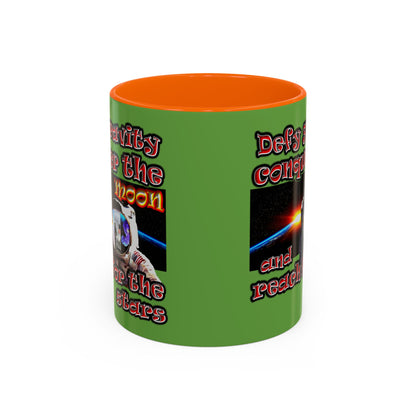 defy conquer reach - Accent Mug (green)