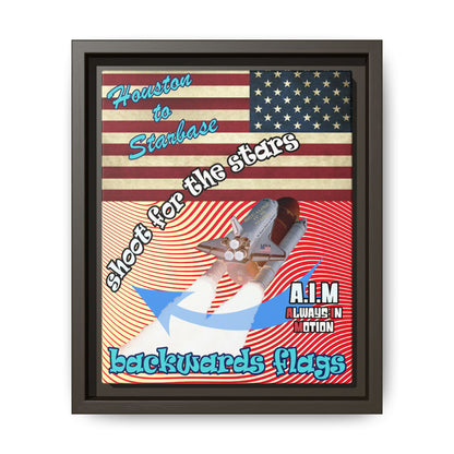 shoot for the stars - framed canvas art (yellow-orange wave)