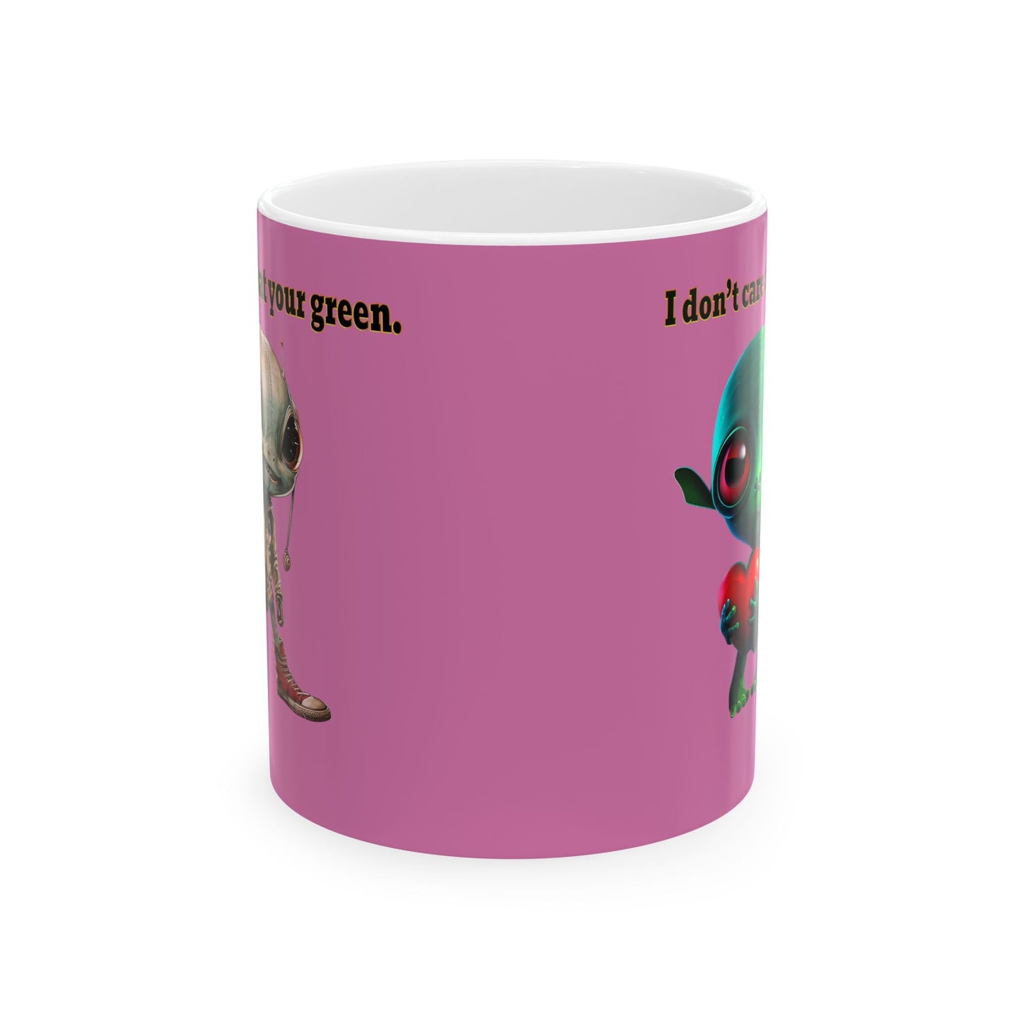 I don't care that your grey - White Mug (light pink)