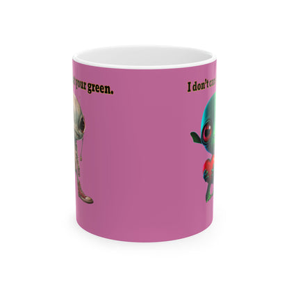 I don't care that your grey - White Mug (light pink)