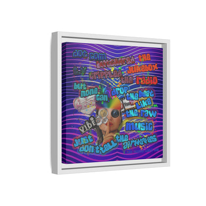drop the beat - framed canvas art (purple wave)