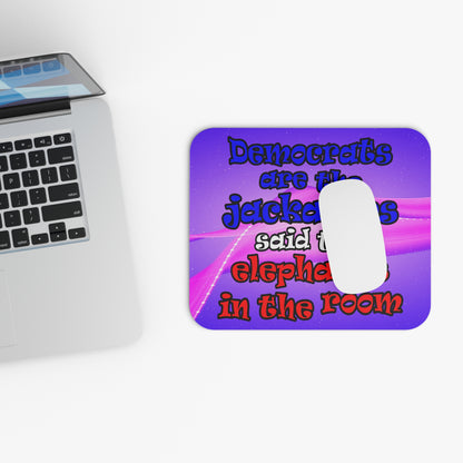 donkeys and elephants - Mouse Pad (Rectangle) (purple-pink wave)