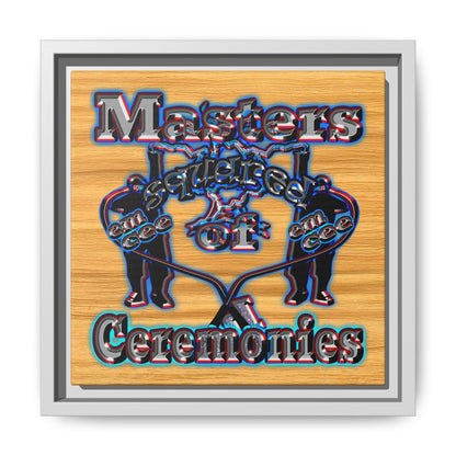 em cee squared - framed canvas art (butterscotch wood finish)