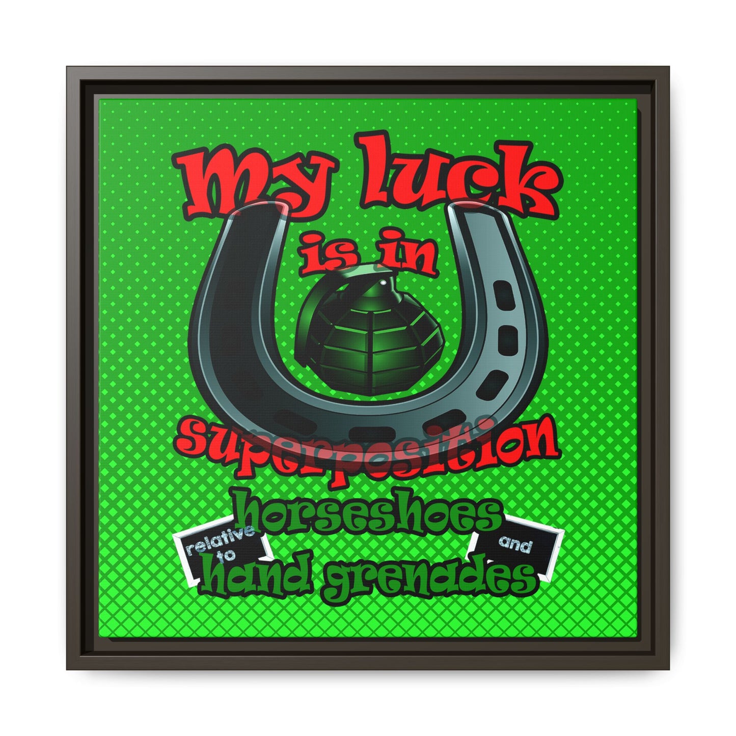 my luck - framed canvas art (logo green)