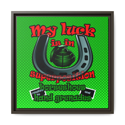 my luck - framed canvas art (logo green)