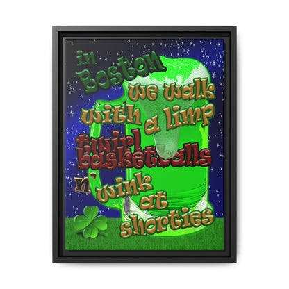 celtics logo - framed canvas art ('snoops' background)