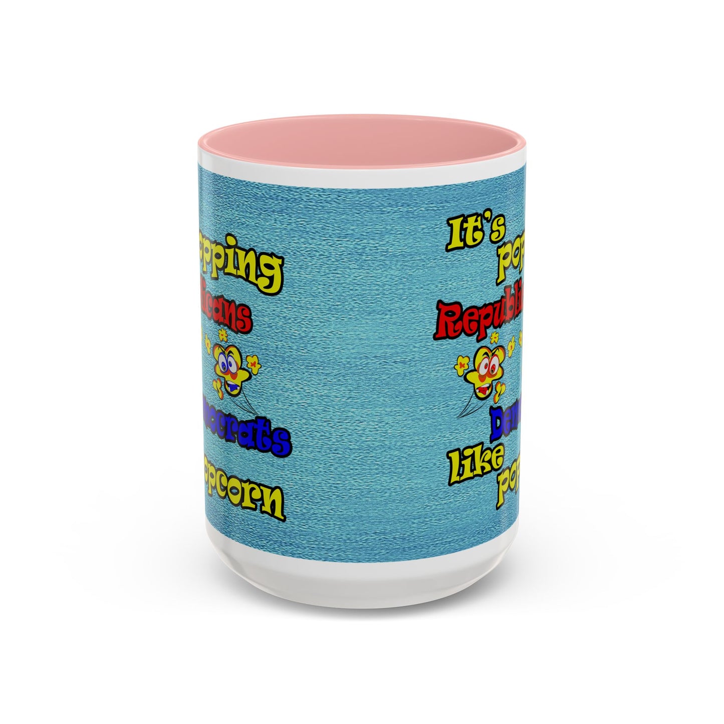 popping like popcorn - Accent Mug (faded dark blue)