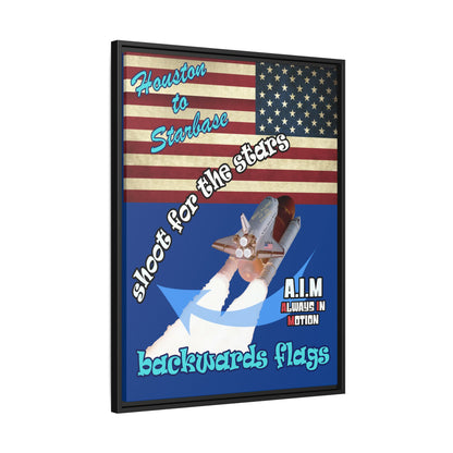 shoot for the stars - framed canvas art (dark blue)