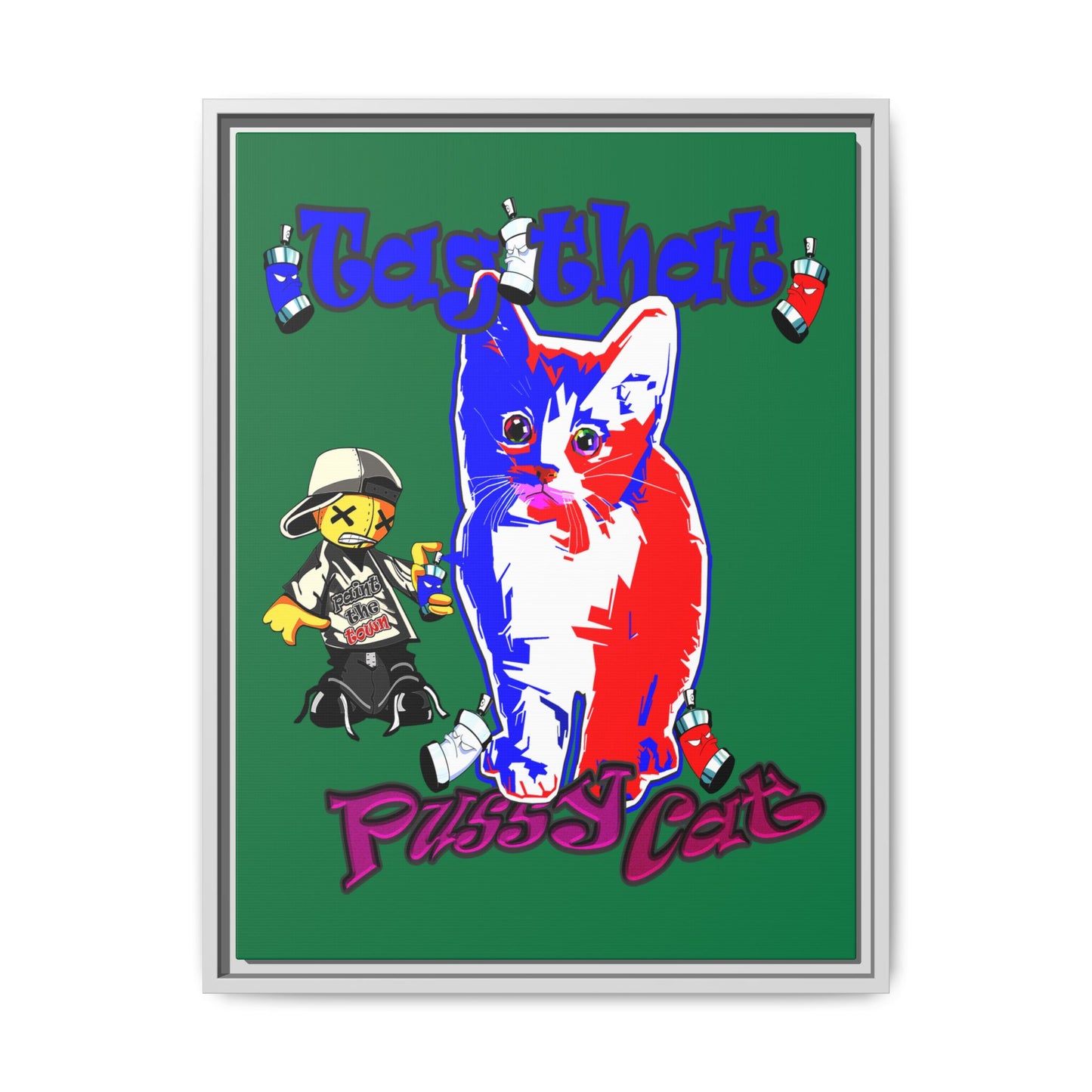 tag that - framed canvas art (dark green)