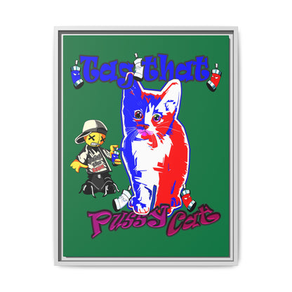 tag that - framed canvas art (dark green)