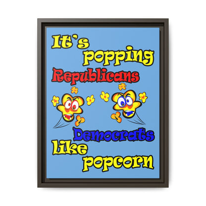 popping like popcorn - framed canvas art (light blue)