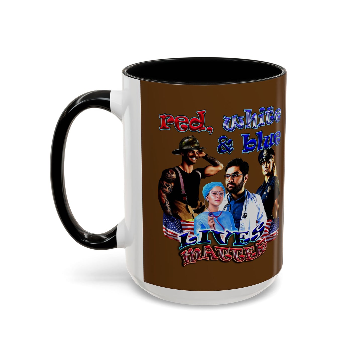 rw&b lives matter - Accent Mug (brown)