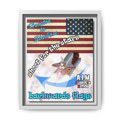 shoot for the stars - framed canvas art (white marble)