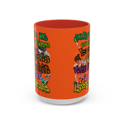 the bum's shit - Accent Mug (orange)
