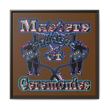 em cee squared - framed canvas art (brown)