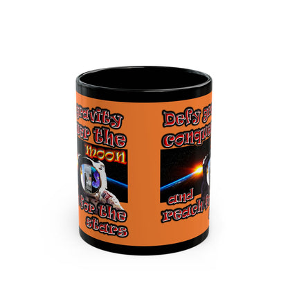 defy conquer reach - Black Mug (crusta)