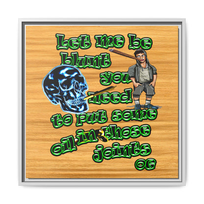 og - framed canvas art (butterscotch wood finish)