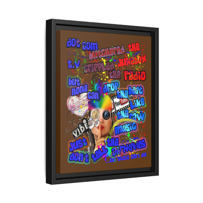 drop the beat - framed canvas art (brown)