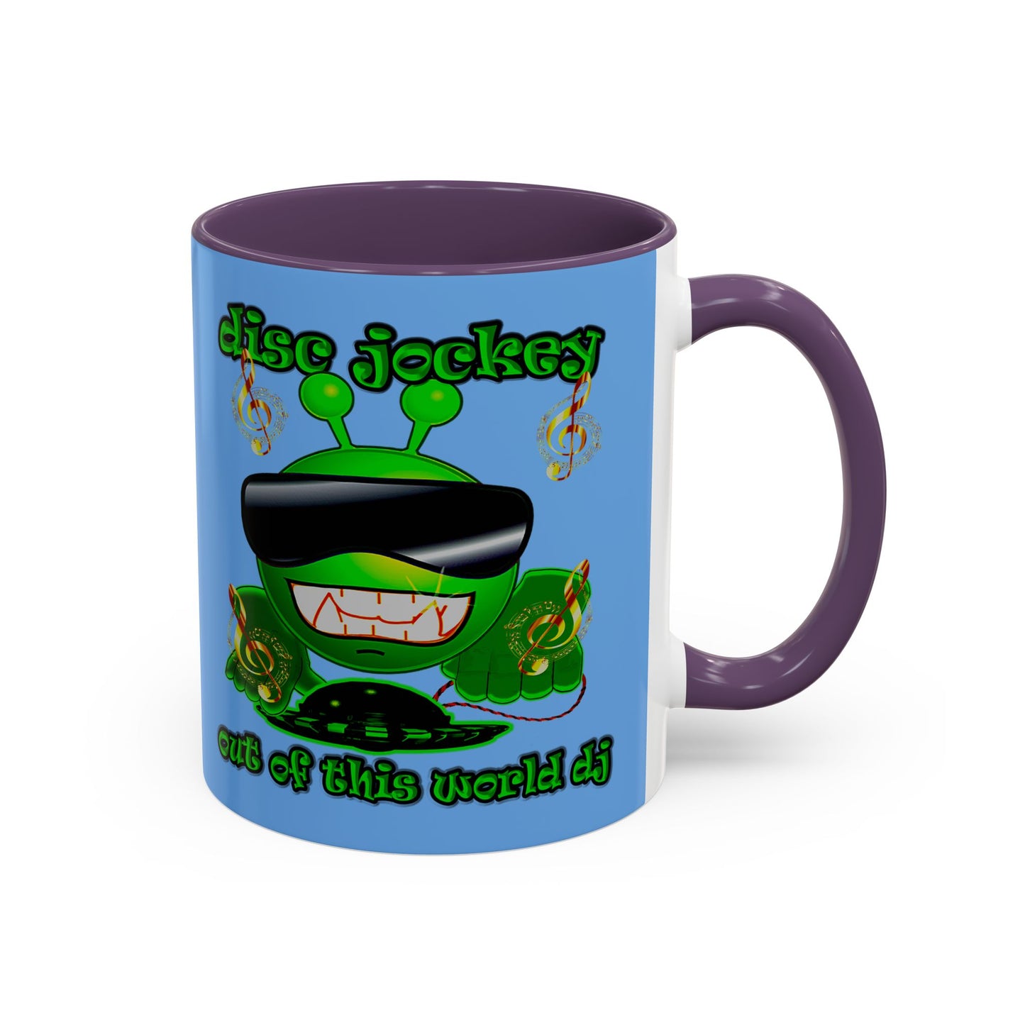 disc jockey - Accent Mug (light blue)