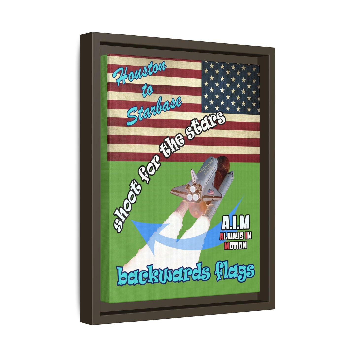 shoot for the stars - framed canvas art (green)