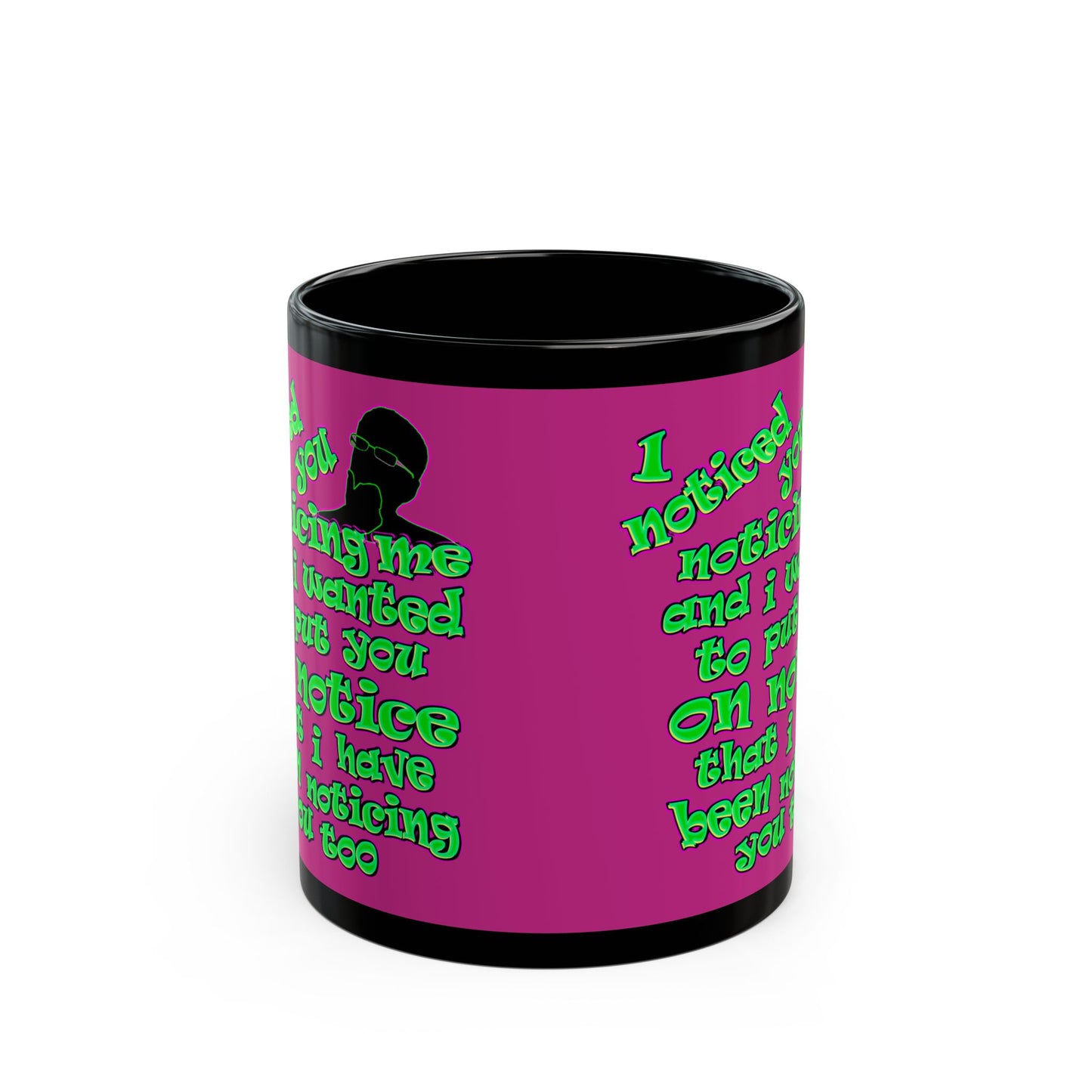 noticed you noticing - Black Mug (pink)