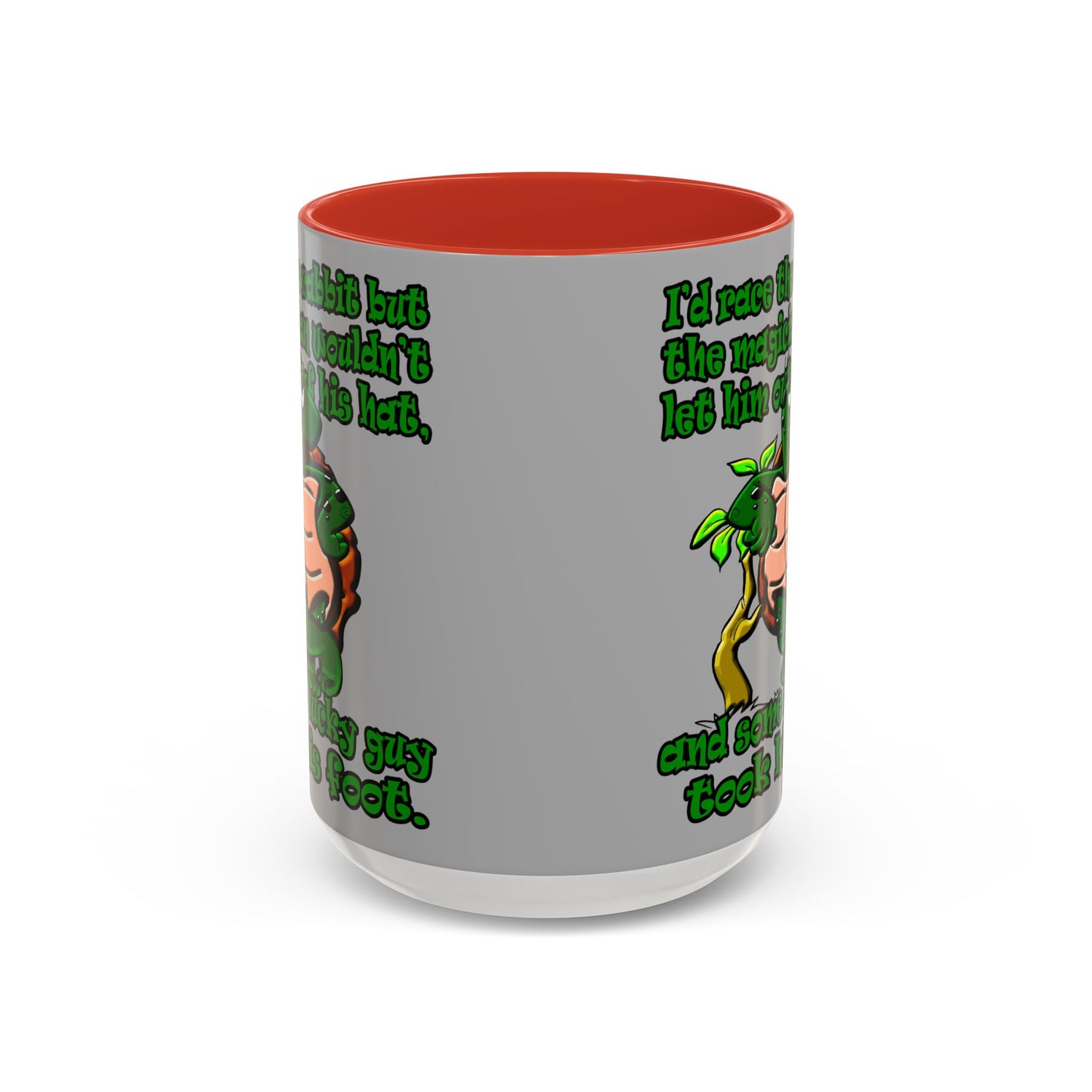 turtle race - Accent Mug (light grey)