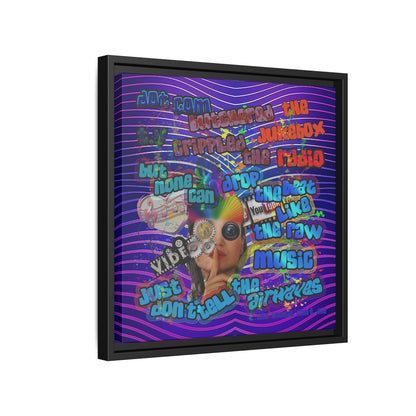 drop the beat - framed canvas art (purple wave)