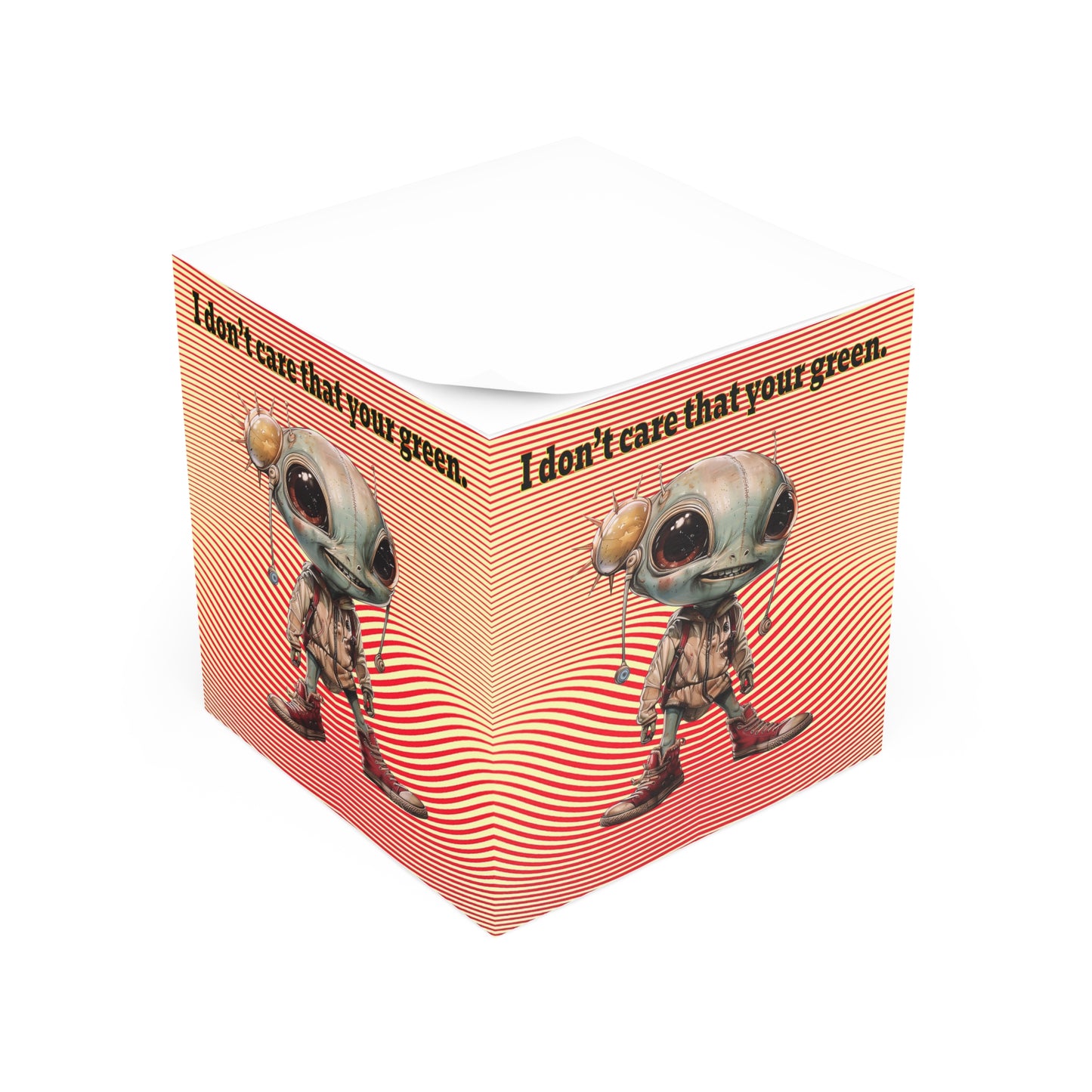 I don't care that your green - note cube (yellow-orange wave)