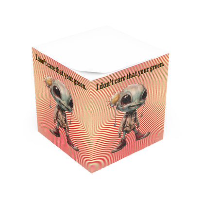 I don't care that your green - note cube (yellow-orange wave)
