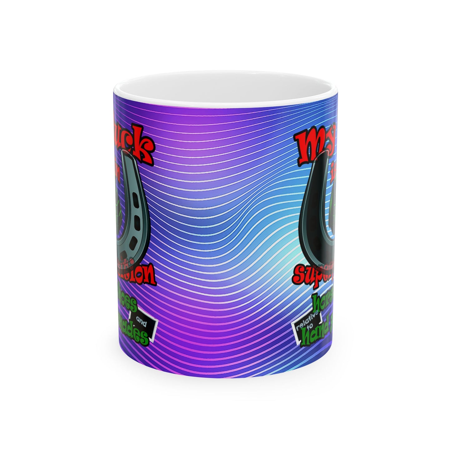 my luck - White Mug (purple wave)