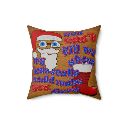 santa's shoes - Faux Suede Square Pillow - (dichromatic brown papyrus)