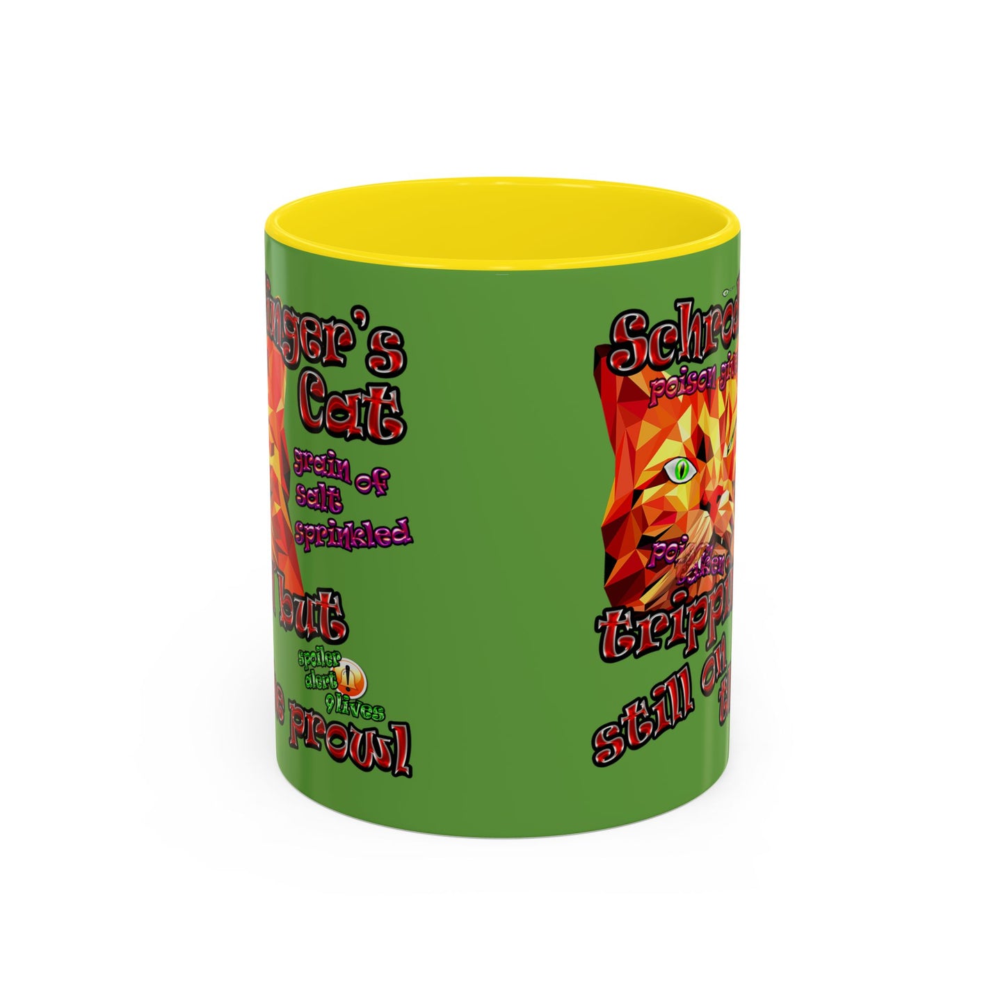 schrodinger's cat - Accent Mug (green)