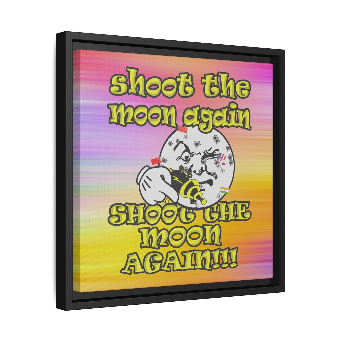 shoot the moon again - framed canvas art (color blur)