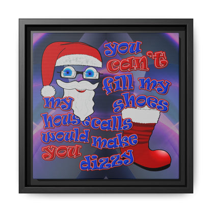 santa's shoes - framed canvas art (grey-pink wave)