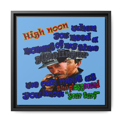 high noon - framed canvas art (light blue)