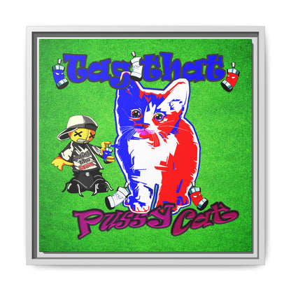 tag that - framed canvas art (green turf)