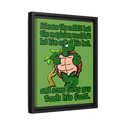 turtle race - framed canvas art (green)